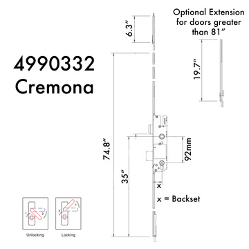 G-U CREMONA EUROPA ACTIVE MULTIPOINT LOCK WITH SHOOTBOLTS